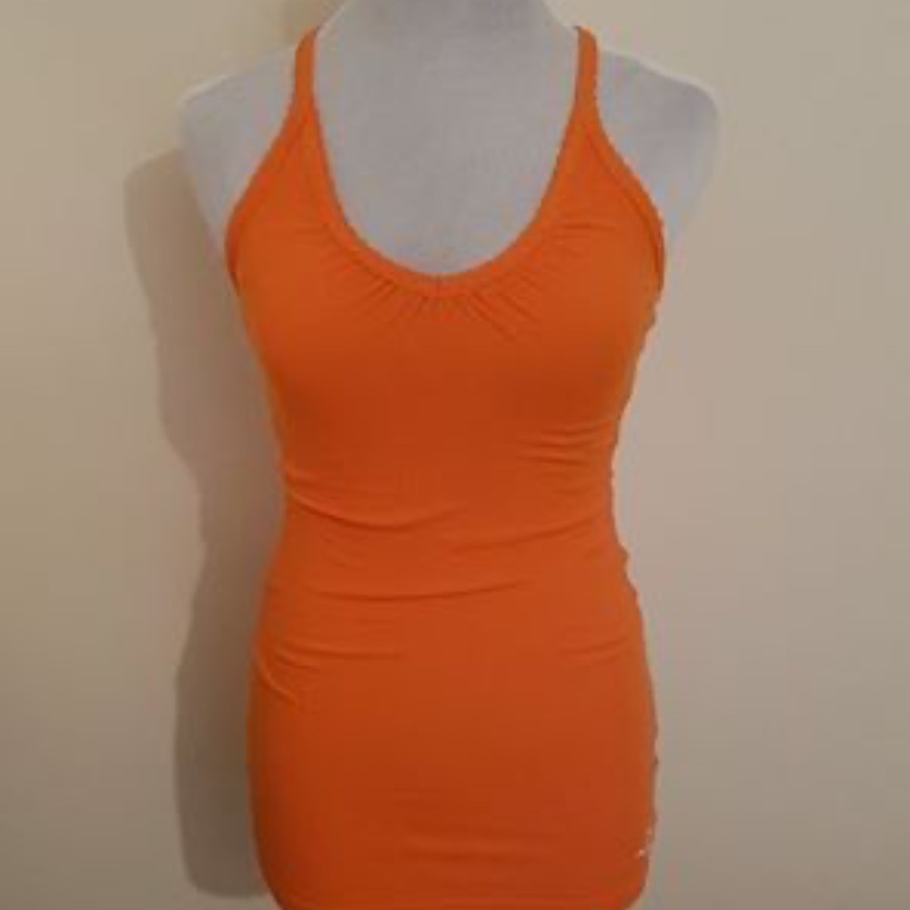 GUESS Women's Racer Back Orange Tank Top
